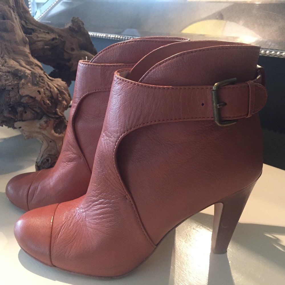 Plenty by Tracy Reese "Rosa" Cognac Bootie 38.5